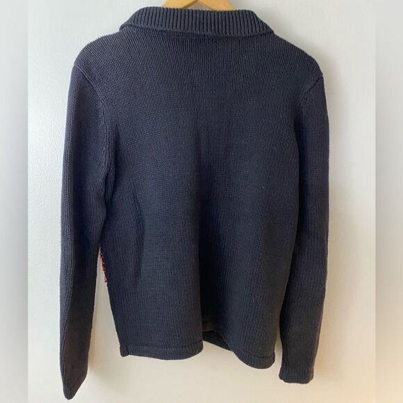 Crazy Horse Women's Christmas Full Zip Cardigan Sweater Black Size S - Picture 6 of 8